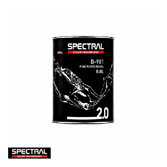 Spectral BASE 2.0 B-981 Fine White Pearl – 0,8 L Solventgedragen Basislak Mengkleur