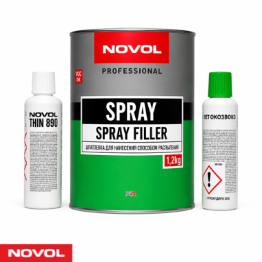 NOVOL Spray Filler Professional 1,2 kg – Polyester Spuitplamuur voor Autoherstel en Carrosserieherstel