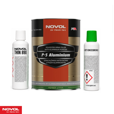 NOVOL For Classic Cars P-S Aluminium 1,2 kg – Aluminium Sprayplamuur voor Klassieke Auto's