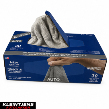 Dispenserdoos met 30 Lichtgrijze Microvezeldoekjes 30x30 cm | Randloos & Wasbaar