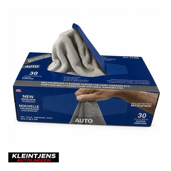 Dispenserdoos met 30 Lichtgrijze Microvezeldoekjes 30x30 cm | Randloos & Wasbaar