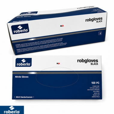 Roberlo Gloves Black M – Zwarte Nitril Handschoenen (100 Stuks)