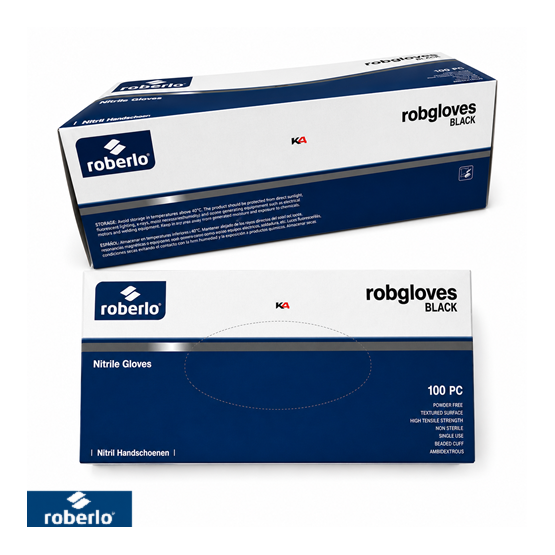 Roberlo Gloves Black L – Zwarte Nitril Handschoenen (100 Stuks)