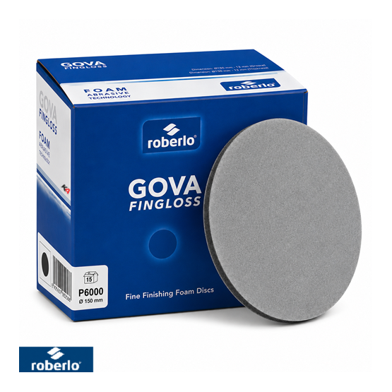 Roberlo GOVA FINGLOSS P6000 Schuurschijf 150 mm (15 stuks) – Ultrafijne Afwerking voor Polijsten