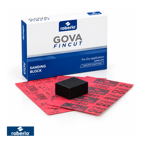 Roberlo Gova FinCut P1500 Rood – 25 Vellen Zelfklevende Schuurpads
